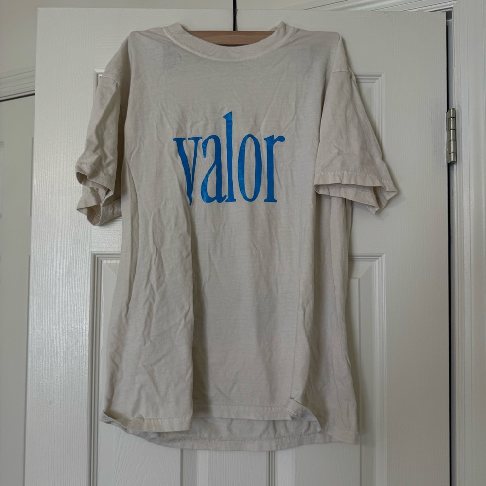 Comfort Colors Cream Tee with Blue Graphic
